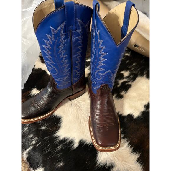 Men’s cowboy boots leather 8.5 Festival stagecoach blue cowboy costume woody main image 6